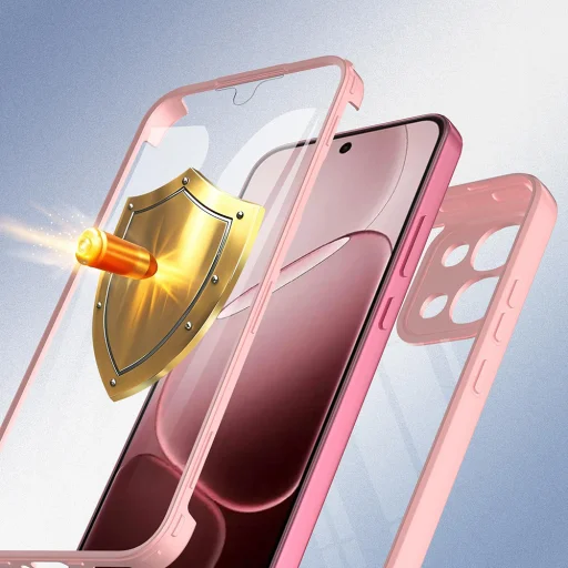 Oppo A6 Pro 4G Rózsaszín Techsuit - ColorVerse 360 Series + Kijelzővédő tok - 4
