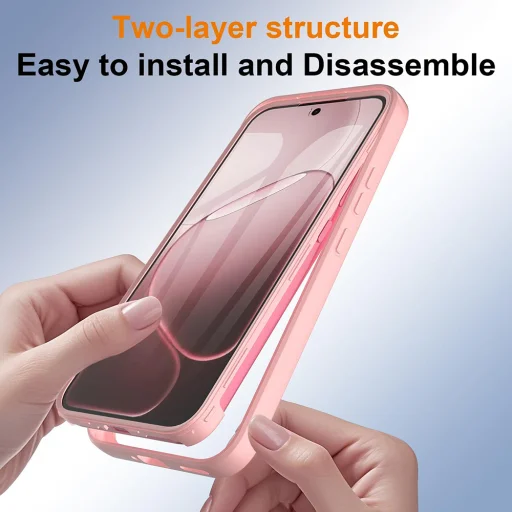Oppo A6 Pro 4G Rózsaszín Techsuit - ColorVerse 360 Series + Kijelzővédő tok - 5