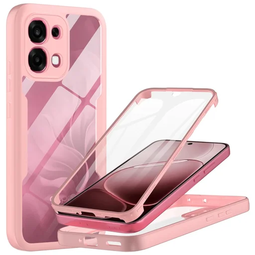 Oppo A6 Pro 4G Rózsaszín Techsuit - ColorVerse 360 Series + Kijelzővédő tok - 1