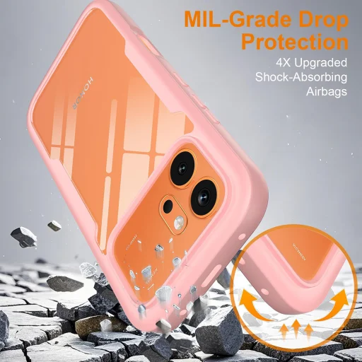 Honor 600 / 600 Pro Rózsaszín Techsuit ColorVerse 360 Series + kijelzővédő tok - 3