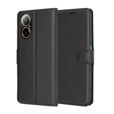 Techsuit - Bőr Fliptok - Realme C67 4G - Fekete tok