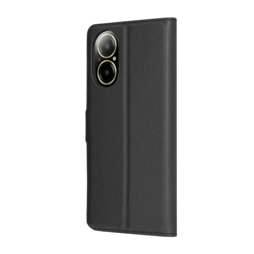 Techsuit - Bőr Fliptok - Realme C67 4G - Fekete tok - 5