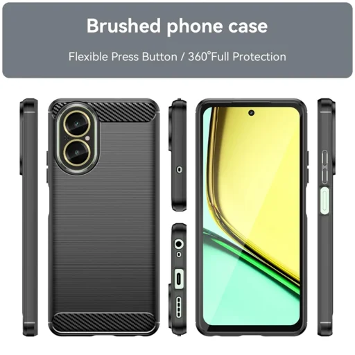 Techsuit - Carbon Silicone - Realme C67 4G - Fekete tok - 2