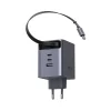 Sieťová nabíjačka UGREEN X616 (65828), 100W, 5A, 1 x USB-A - 3 x USB-C, s USB-C káblom, Sivá thumbnail