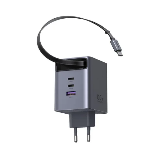 Sieťová nabíjačka UGREEN X616 (65828), 100W, 5A, 1 x USB-A - 3 x USB-C, s USB-C káblom, Sivá - 2