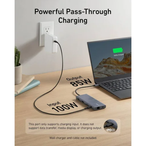 USB-C Hub Anker PowerExpand, 1 x USB-A 3.2 - 2 x USB-A - 2 x USB-C - 1 x Display Port - 1 x HDMI - 1 x Jack 3.5mm - 1 x RJ45 - 1 x SD - 1 x microSD, Szürke - 3