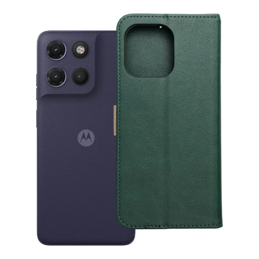 Motorola Moto G17 Power tok, osztott könyvflip tok zöld és arany - 10