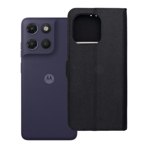 Motorola Moto G17 Power tok, kihajtható 4 kártyás RFID lopásgátló technológiával, szövethatású, fekete - 8