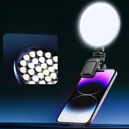 Blavec Selfie Ring lamp Aura Mini LED P-60 csipeszes fekete - 4