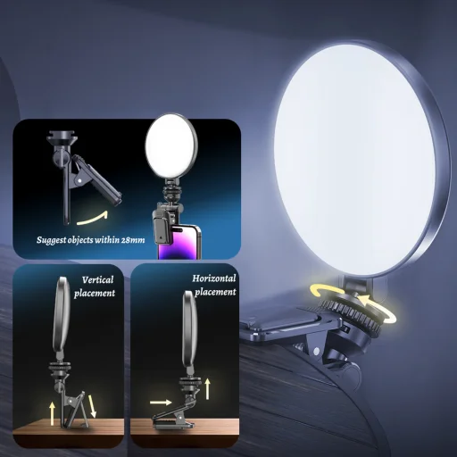 Blavec Selfie Ring lamp Aura Mini LED P-60 csipeszes fekete - 3