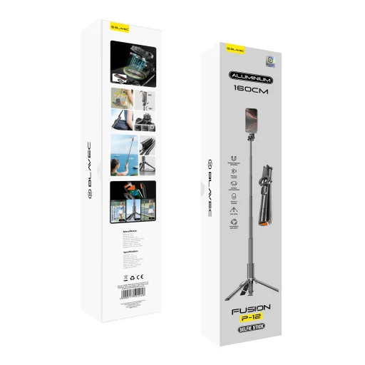 Blavec Selfie tyč Aluminium Fusion P-12 Magsafe Auto pop statív + diaľkové ovládanie 1,60 metra (SSFP12-MTRAPB160) čierna - 9