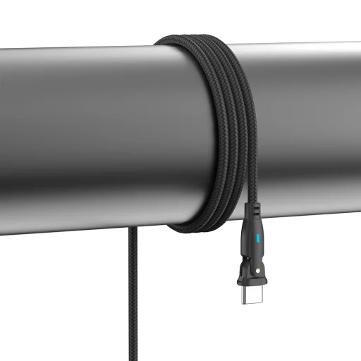 3mk - Dátový kábel Hyper N-Series - Type-C na Type-C, 90-stupňový kábel, 100W, 20V/5A, 1m - Čierny - 3
