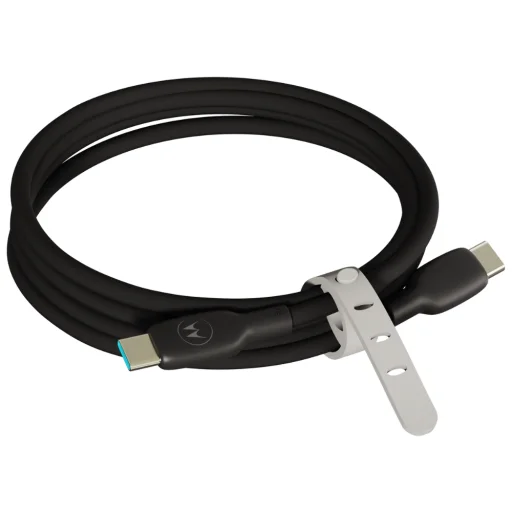 Motorola silikónový USB-C – USB-C kábel 2 m 5 A čierny - 2