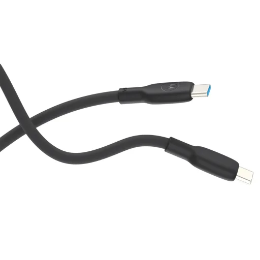 Motorola silikónový USB-C – USB-C kábel 2 m 5 A čierny - 3