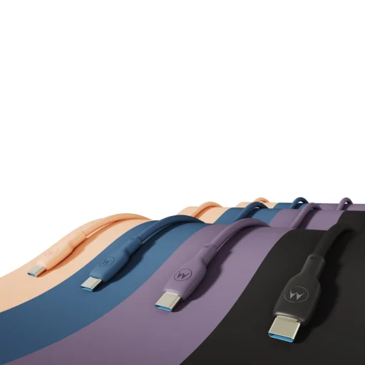 Motorola silikónový USB-C – USB-C kábel 2 m 5 A modrý - 4