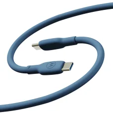 Motorola silikónový USB-C – USB-C kábel 2 m 5 A modrý
