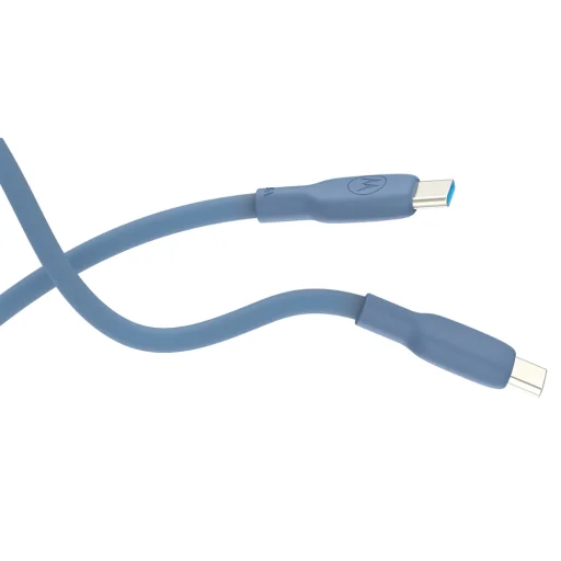 Motorola silikónový USB-C – USB-C kábel 2 m 5 A modrý - 3