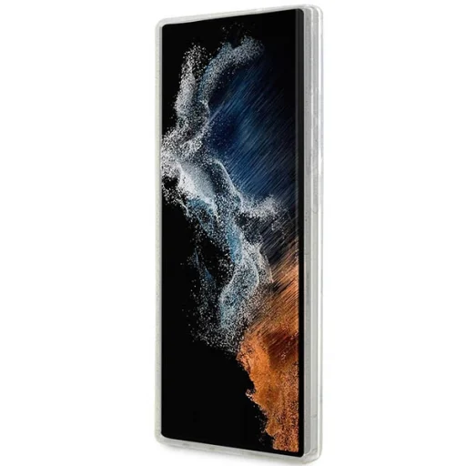 Samsung Galaxy S23 Ultra priehľadný pevný kryt trblietavý Karl & Choupette kryt - 5