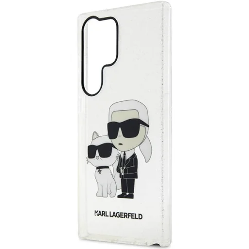 Samsung Galaxy S23 Ultra priehľadný pevný kryt trblietavý Karl & Choupette kryt - 6