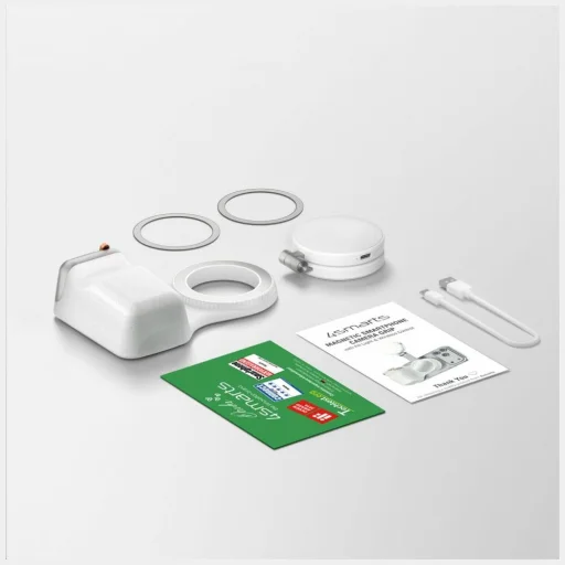 Magnetický držiak na smartfón 4smarts s fotografickým gripom, prisvetlením a bezdrôtovým ovládaním, biely - 4