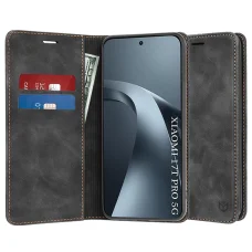 Xiaomi 17T Pro čierne flipové puzdro Techsuit Confy Cover, puzdro