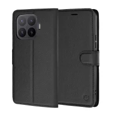 Xiaomi 17T Pro čierne kožené flipové puzdro Techsuit