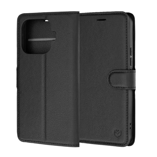 Xiaomi 17T Pro čierne kožené flipové puzdro Techsuit - 6