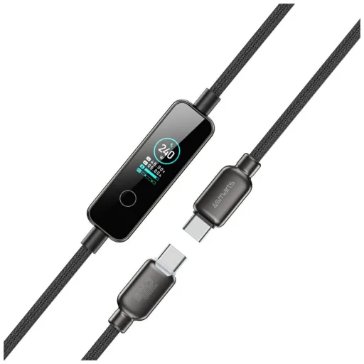 4smarts ScreenCord kábel USB-C – USB-C 240 W 1,2 m, čierny - 2