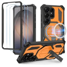 Samsung Galaxy S26 Ultra Tech-Protect MagBlast MagSafe + ochranné sklo 2-balenie čierno-oranžové puzdro