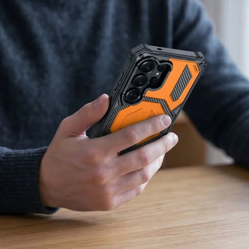 Samsung Galaxy S26 Ultra Tech-Protect MagBlast MagSafe + ochranné sklo 2-balenie čierno-oranžové puzdro - 11