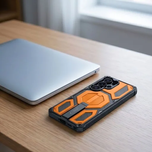 Samsung Galaxy S26 Ultra Tech-Protect MagBlast MagSafe + ochranné sklo 2-balenie čierno-oranžové puzdro - 15