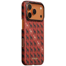 iPhone 17 Pro puzdro PITAKA Edge Case Happiness Rides In hnedočervený tátoš