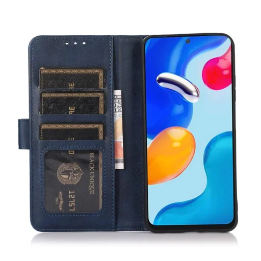 Xiaomi 17T Pro 5G puzdro na telefón z PU kože so vzorom hovädzej kože (modré) - 4