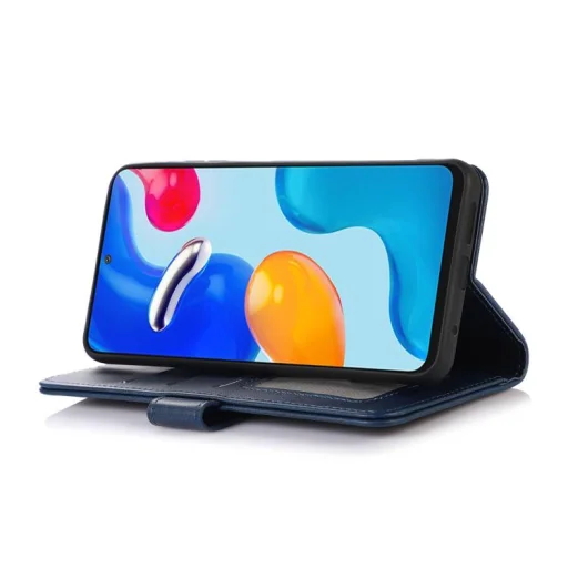 Xiaomi 17T Pro 5G puzdro na telefón z PU kože so vzorom hovädzej kože (modré) - 7
