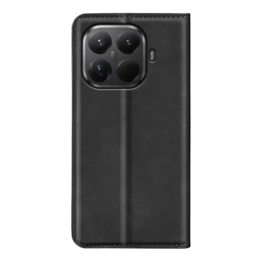 Xiaomi 17T retro vzorované puzdro na telefón z PU kože s magnetickým zapínaním (čierne) puzdro - 3