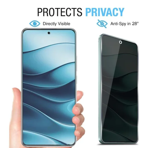 Xiaomi 17T 5G készülékhez teljes fedésű, fekete szegélyű, betekintésvédő Privacy edzett üvegfólia - 3