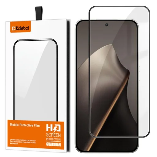 Xiaomi 17T 5G készülékhez Kalebol teljes felületet fedő, ujjlenyomatálló, fekete szegélyes, edzett üvegfólia - 2