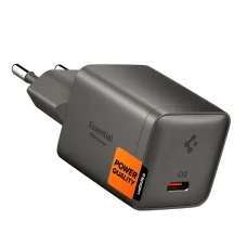 Spigen Essential EE301EU-GAN 1-portový 30W GaN sieťový nabíjací adaptér gunmetal