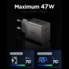 Spigen Essential EE472EU-GAN 47W 2-portový sieťový USB-C nabíjací adaptér tmavosivý thumbnail