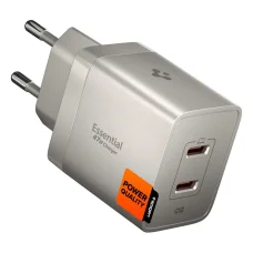 Spigen Essential EE472EU-GAN 2-portový GaN sieťový USB-C nabíjací adaptér 47W prírodný titán