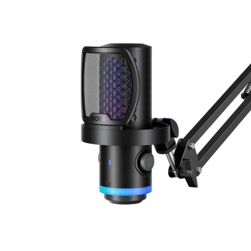 BOYA CastMic G40B drôtový herný mikrofón s ramenom, USB-C - čierny - 1
