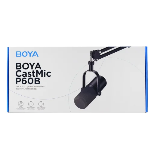 BOYA CastMic P60B štúdiový mikrofón s ramenom, káblový USB XLR – čierny, - 15
