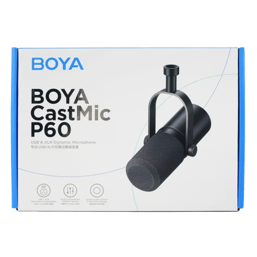 BOYA CastMic P60 Káblový USB XLR štúdiový mikrofón - čierny - 13