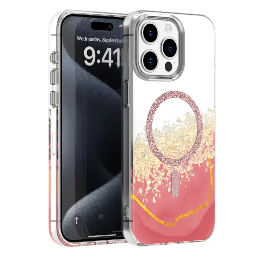 iPhone 14 Pro rózsaszín Epoxy Mag tok - 1
