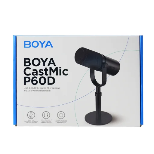 BOYA CastMic P60D Štúdiový mikrofón stojan káblový USB XLR - čierny - 15