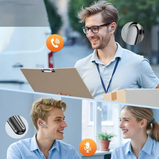 Techsuit - Bluetooth Headset Voicera (CB3) - Bluetooth 5.1, Hands-Free, Mikrofón s potlačením šumu, 50h doba hovoru - Čierna - 6