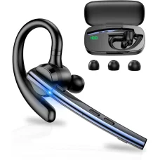 Techsuit - Bluetooth Headset Vocelis Pro (CB4) - Bluetooth 5.0, dizajn s háčikom, mikrofón s potlačením hluku, 500mAh - Modrý