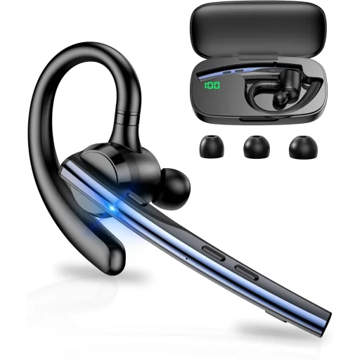 Techsuit - Bluetooth Headset Vocelis Pro (CB4) - Bluetooth 5.0, dizajn s háčikom, mikrofón s potlačením hluku, 500mAh - Modrý - 1