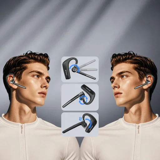 Techsuit - Prémiový Bluetooth headset PowerTalks (G6) - BT5.4, duálne potlačenie šumu mikrofónu, 110-hodinová doba hovoru - Čierna - 3