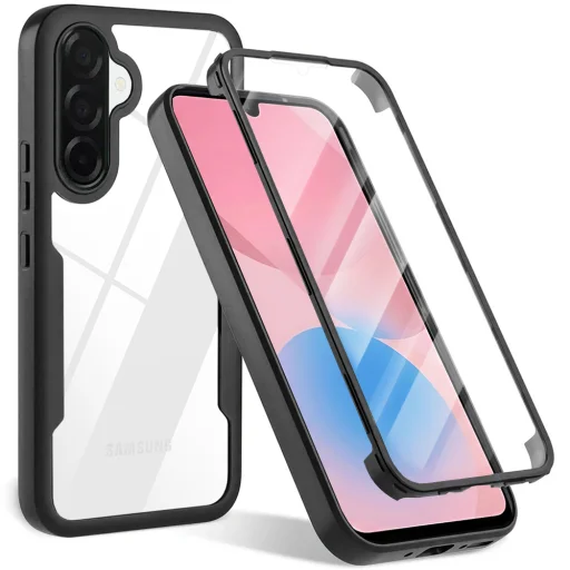 Techsuit - ColorVerse 360 Series + Ochranné sklo - Samsung Galaxy A27 5G - Čierne puzdro - 1